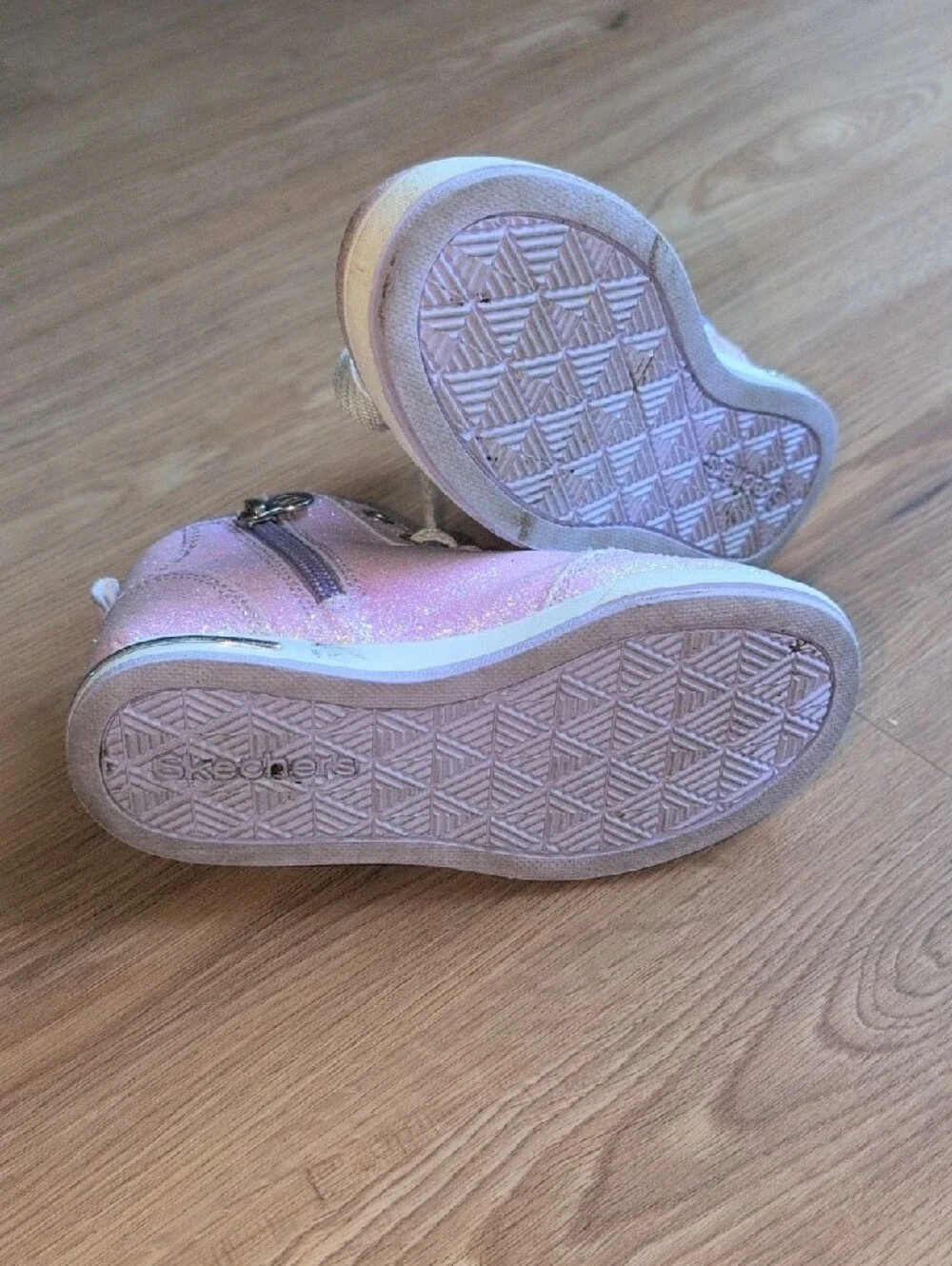 Skechers Kids Glitter High-Top Sneakers - Light Pink